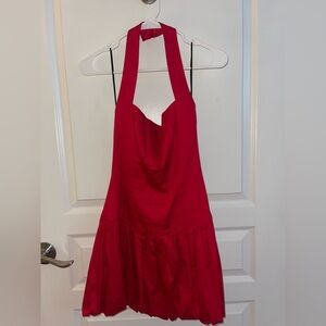 Reformation Babette Dress in Cherry Red